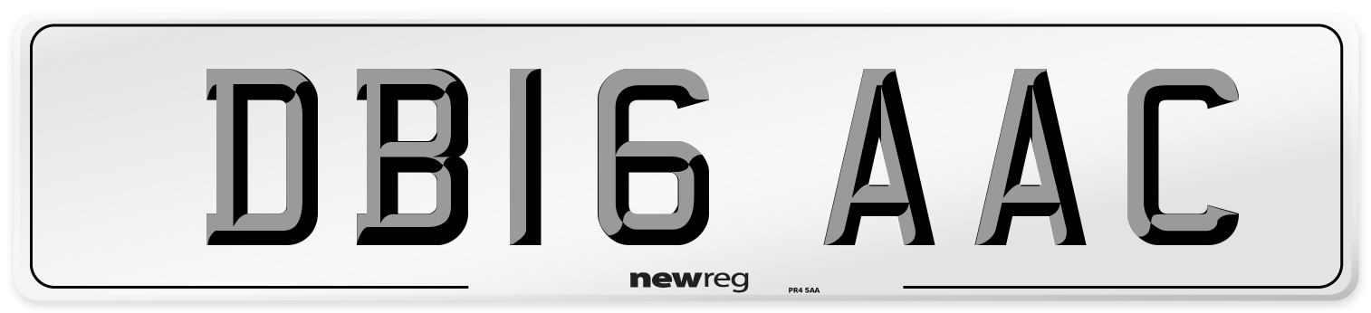 DB16 AAC Number Plate from New Reg